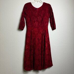 Noctflos Women's Red Dress Lace Stretchy A-Line Size M Party Wedding‎ Bridesmaid